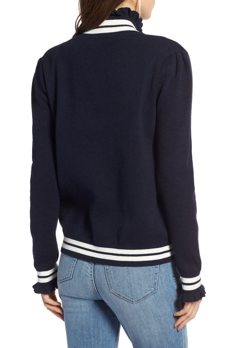 Treasure & Bond Ruffle Trim Track Jacket, Alternate, color,