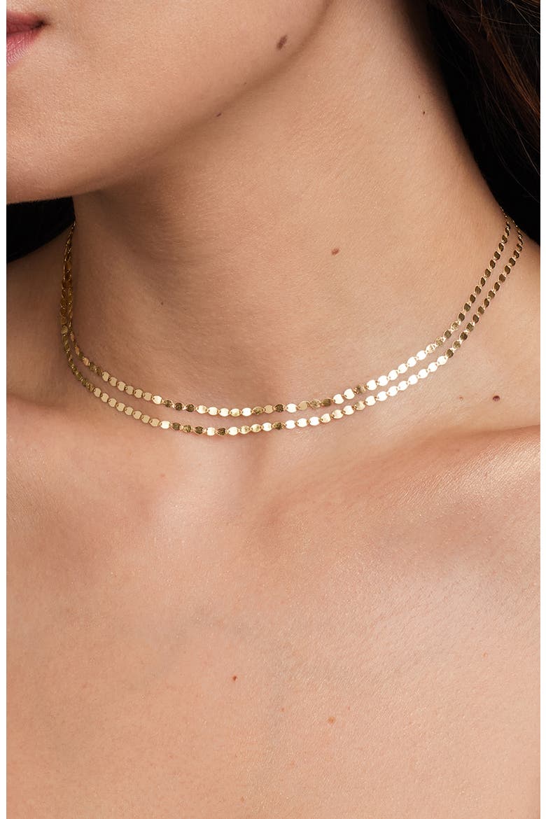 Double Strand Petite Nude Choker, Alternate, color, YELLOW GOLD