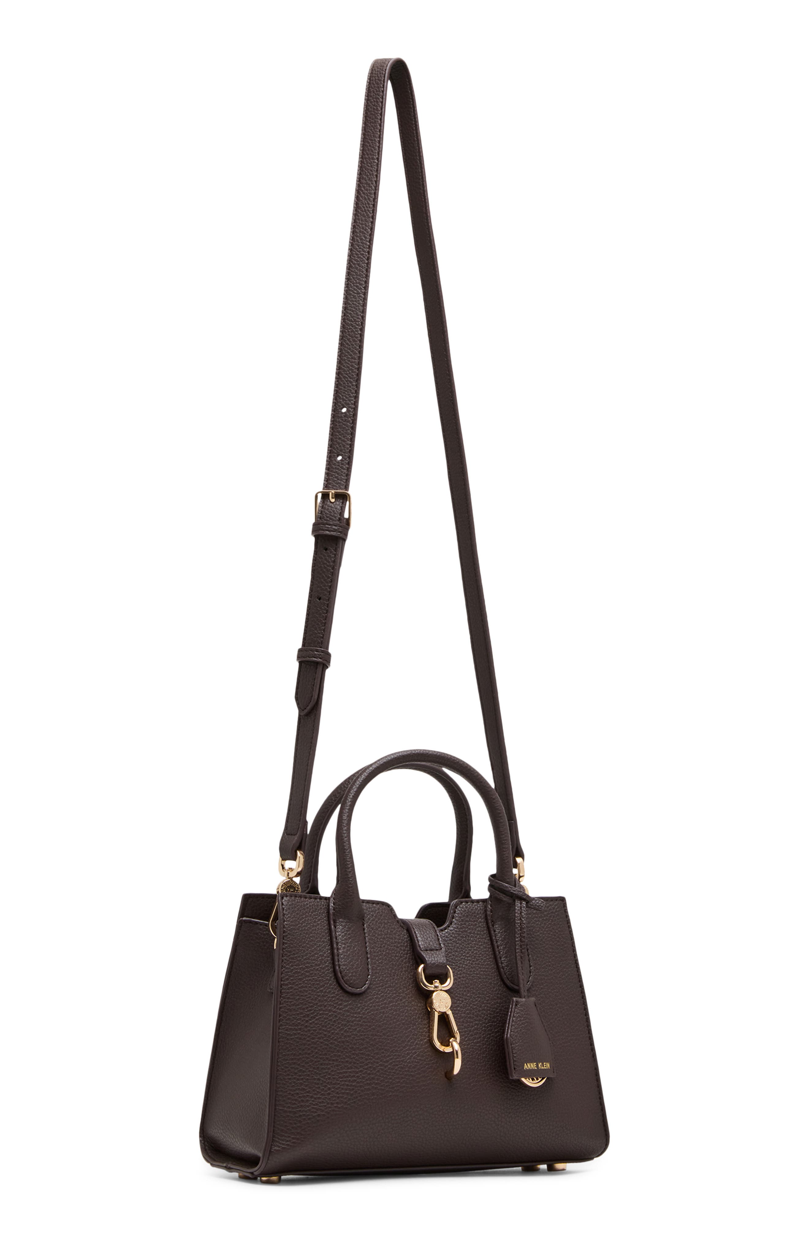 Anne Klein Small Satchel, Alternate, color, Espresso