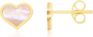 The Lovery Fine Jewelry Large Mother of Pearl Heart Stud Earrings