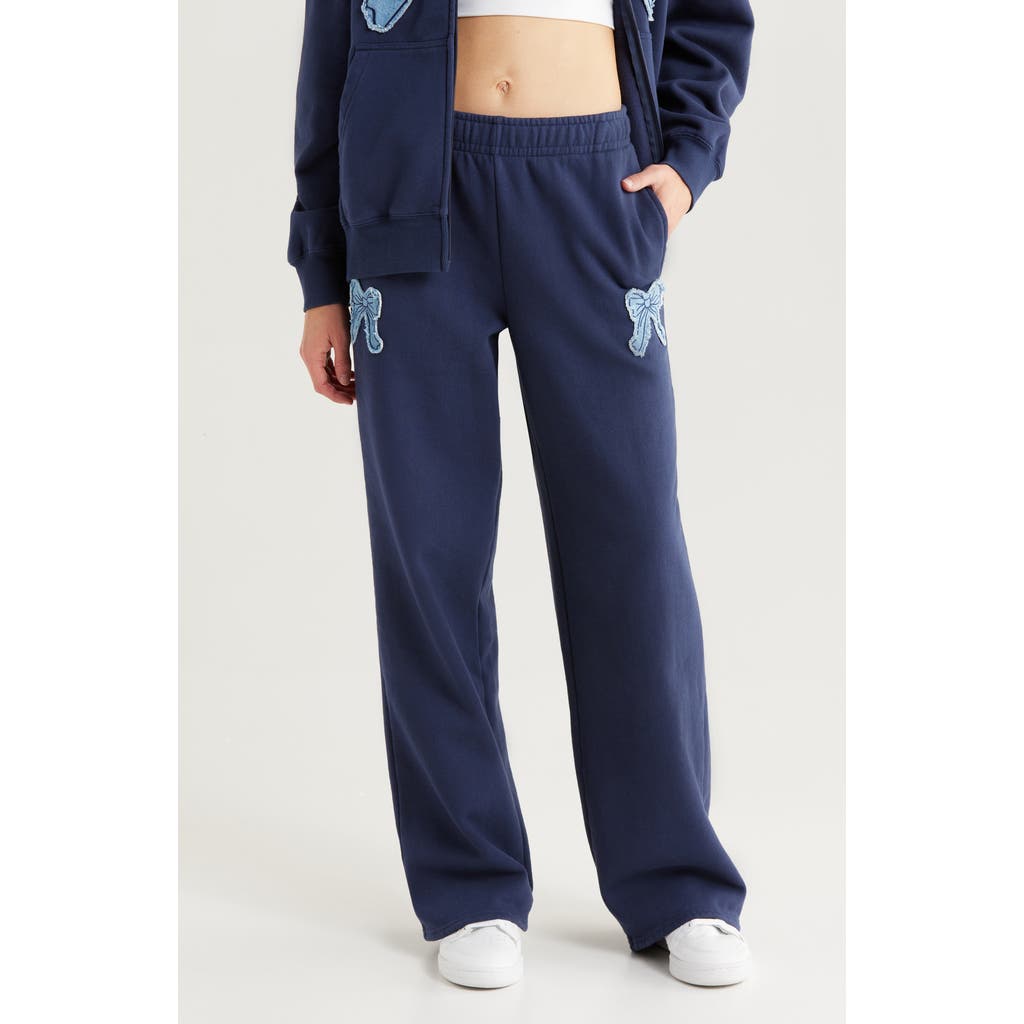 PACSUN PACSUN DENIM APPLIQUE BAGGY SWEATPANTS