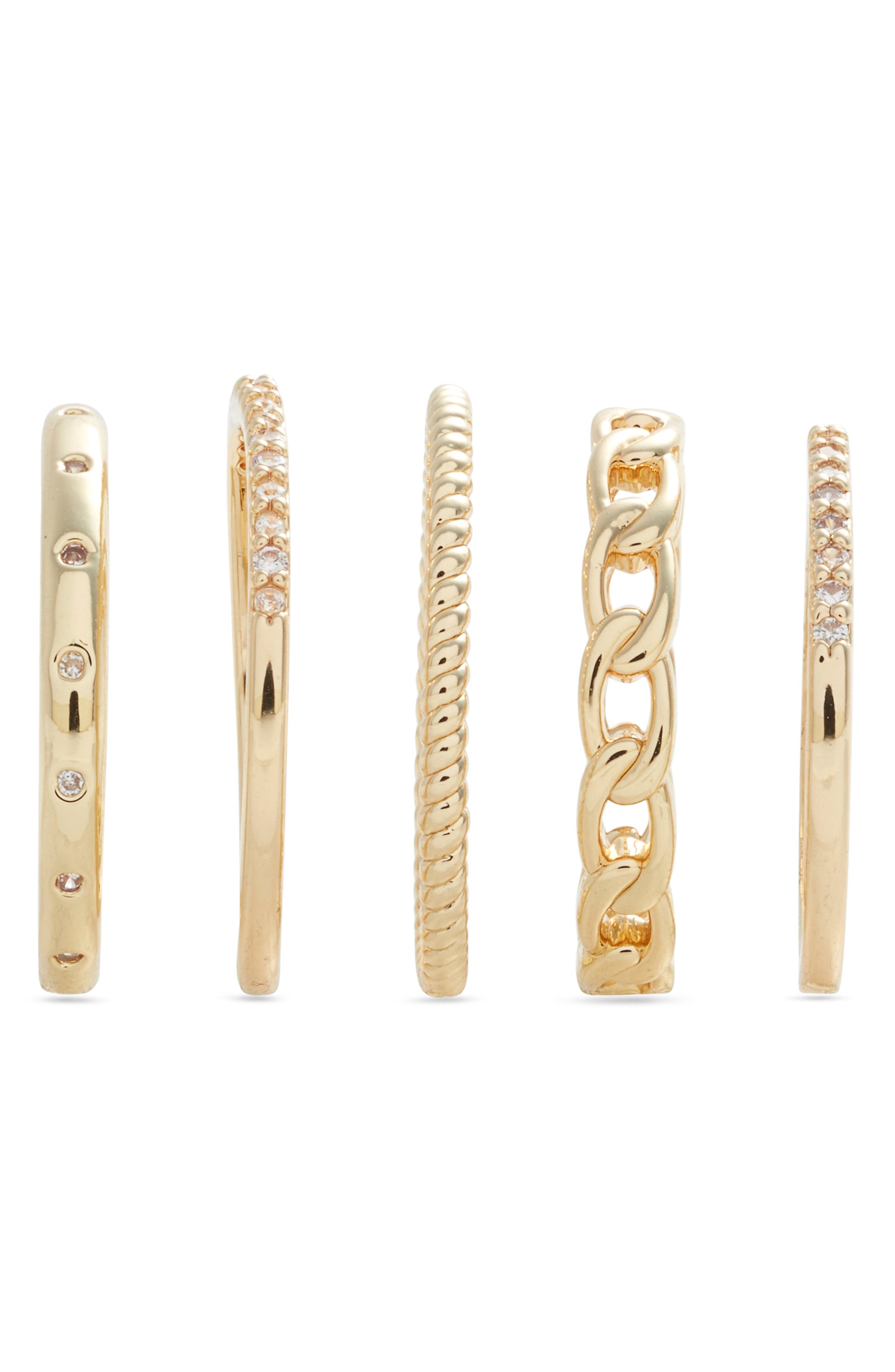 Nordstrom Set of 5 Stackable Rings (Women) | Nordstrom