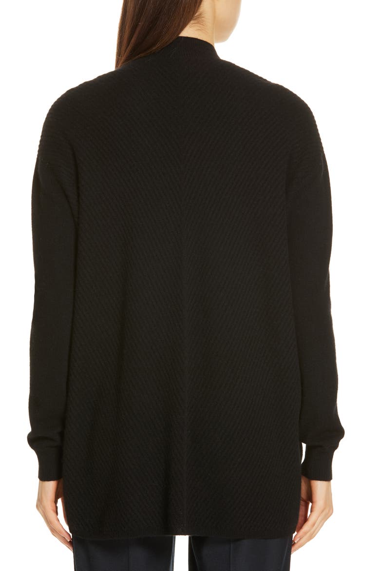 Chevron Cashmere Cardigan, Alternate, color, BLACK