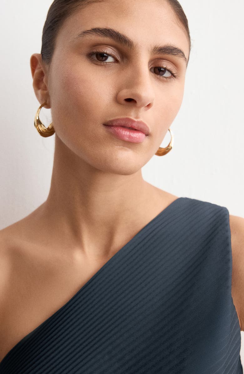 MANGO One-Shoulder Evening Dress, Alternate, color, 