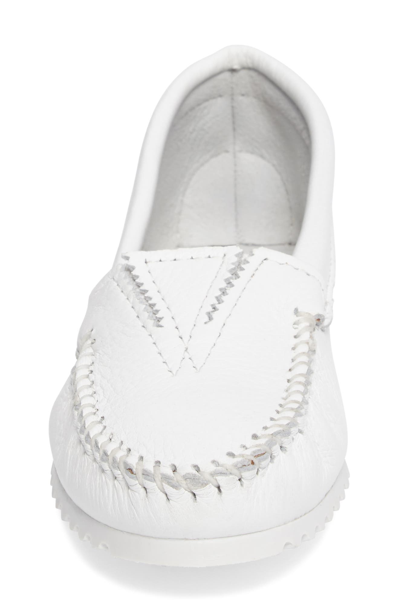Leather Driving Shoe, Alternate, color, WHITE