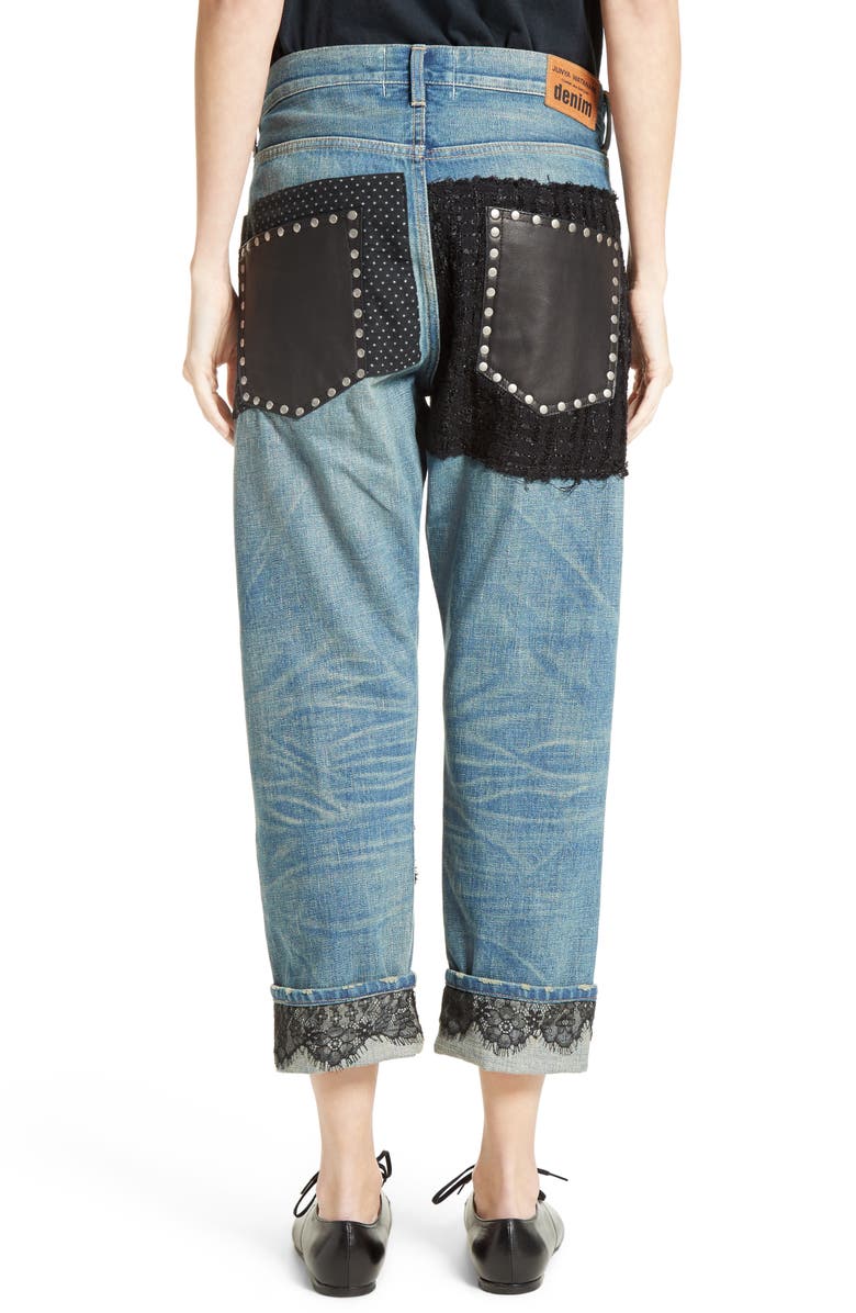 Junya Watanabe Patchwork Boyfriend Jeans, Alternate, color, 