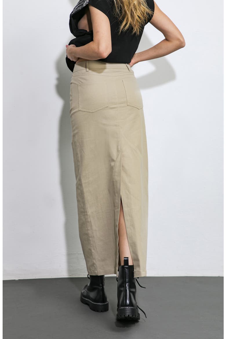 Pencil Midi Skirt, Alternate, color, KHAKI