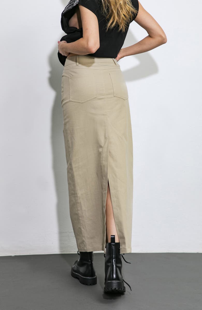 FLYING TOMATO Pencil Midi Skirt, Alternate, color, Khaki
