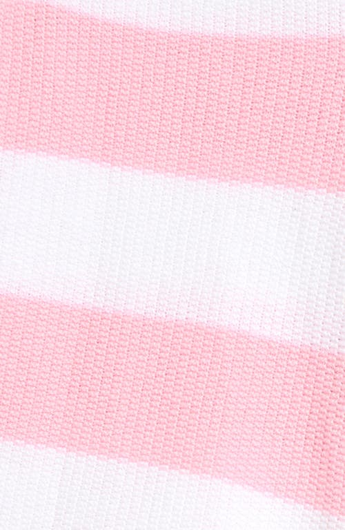 Tucker + Tate Stripe Shoulder Tie Cotton Sweater Romper In Pink Romance Greta Stripe