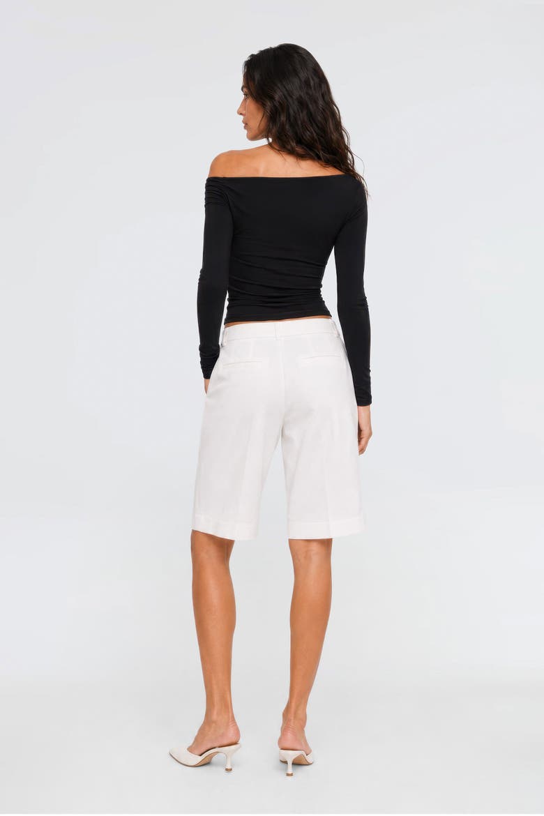 Lune Asymmetric Off-Shoulder Long Sleeve Stretch Top, Alternate, color, Black