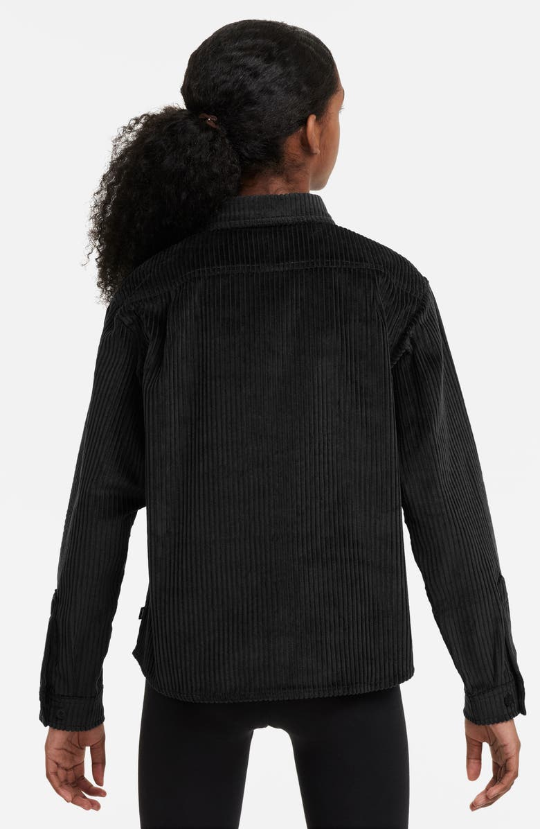 Nike Kids' SB Cotton Corduroy Button-Up Shirt, Alternate, color, Black/ Anthracite