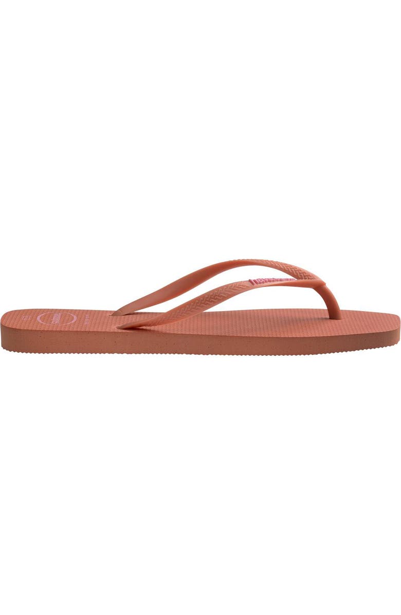 Havaianas Slim Square Logo Flip Flop, Alternate, color, Pink Clay