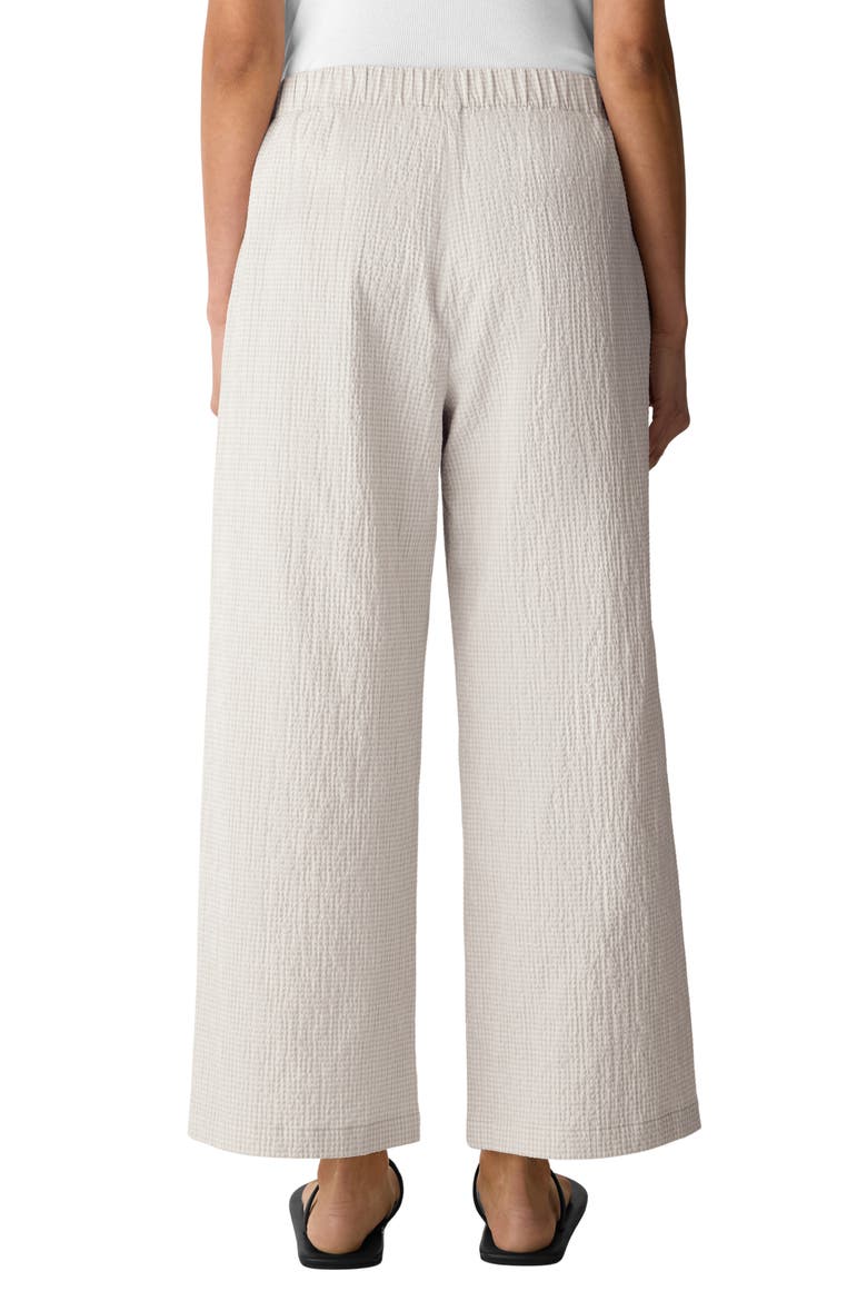 Check Print Wide Leg Ankle Pants, Alternate, color, CHALK