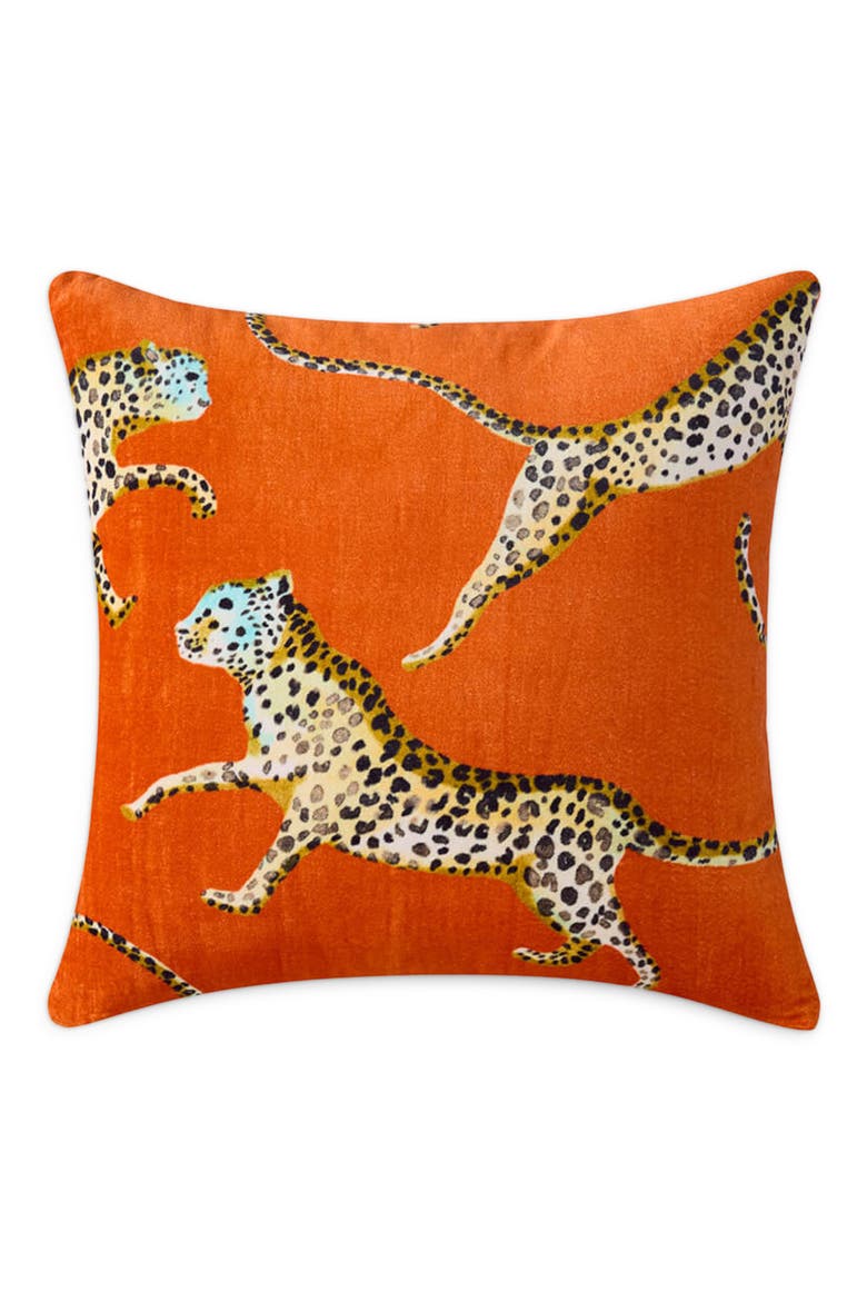 Small Leaping Leopard Accent Pillow, Main, color, KOI