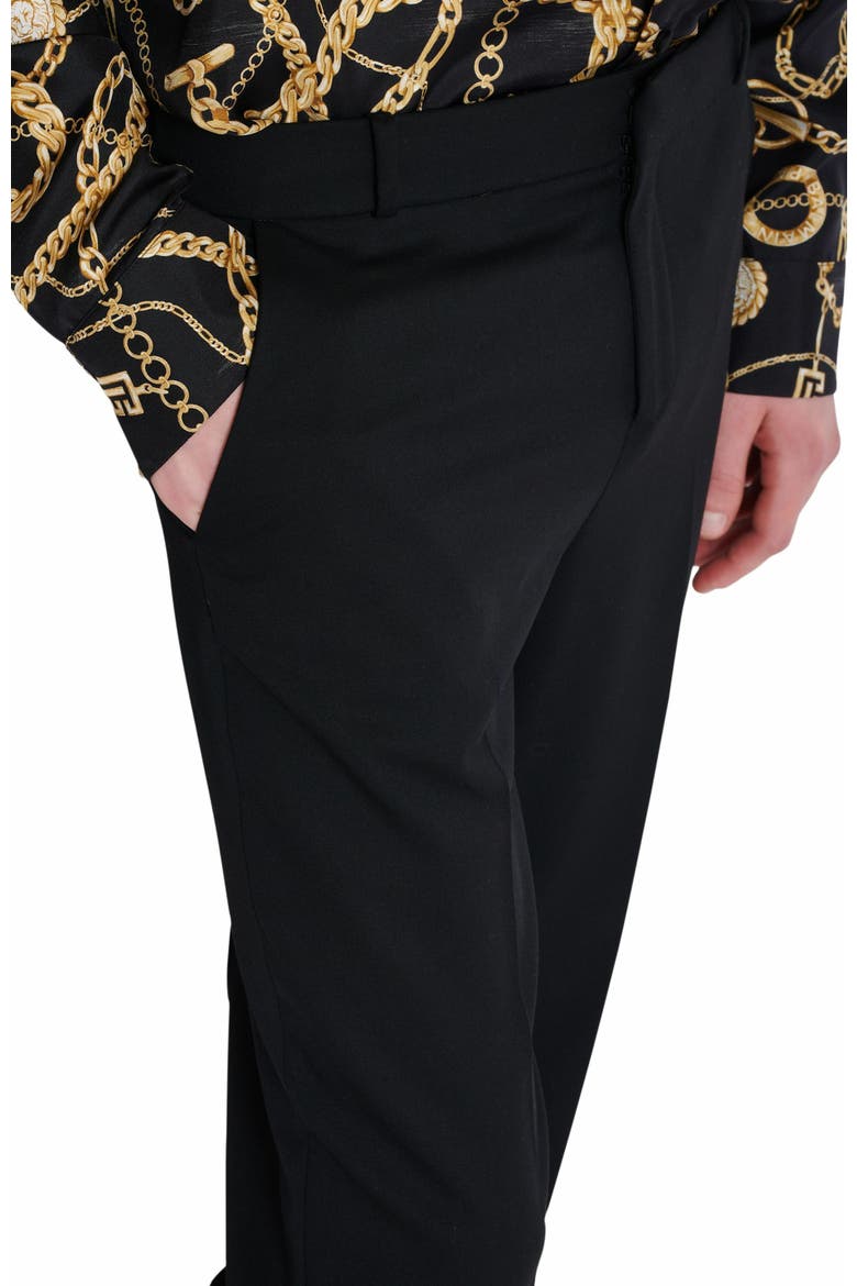 Straight-Leg Tailored Wool Trousers, Alternate, color, Black