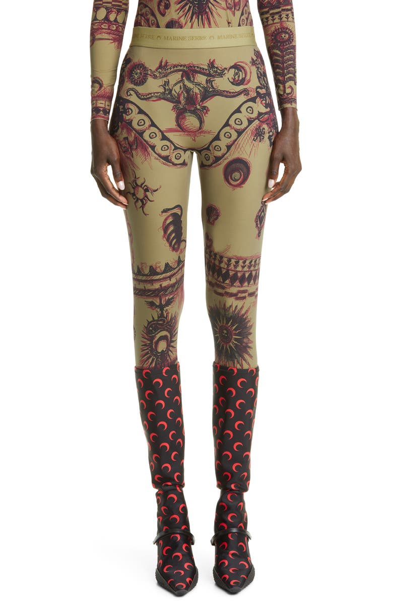 Marine Serre Plaid Tights, Main, color, 