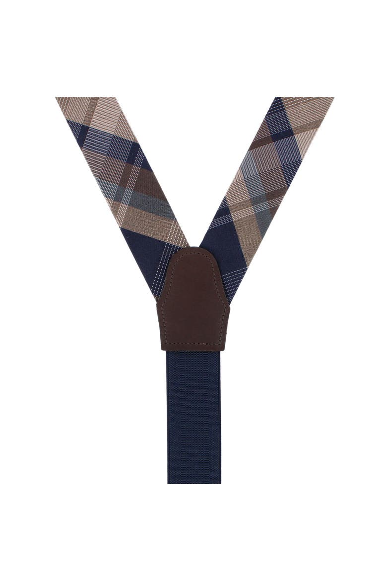 Rolando Stately Plaid Wool Blend Business Button End Suspenders, Alternate, color, Multiple