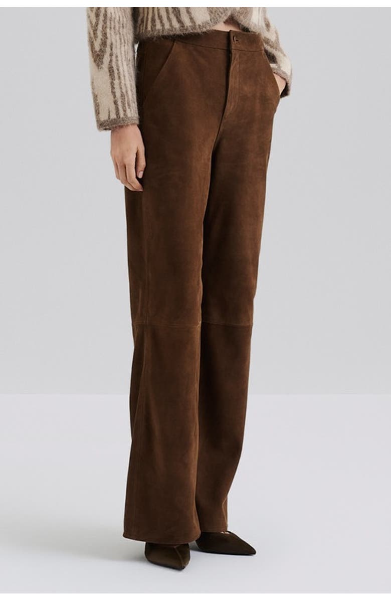 Malina Felise High Rise Wide Leather Trousers, Main, color, Caramel