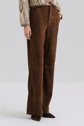 Malina Felise High Rise Wide Leather Trousers