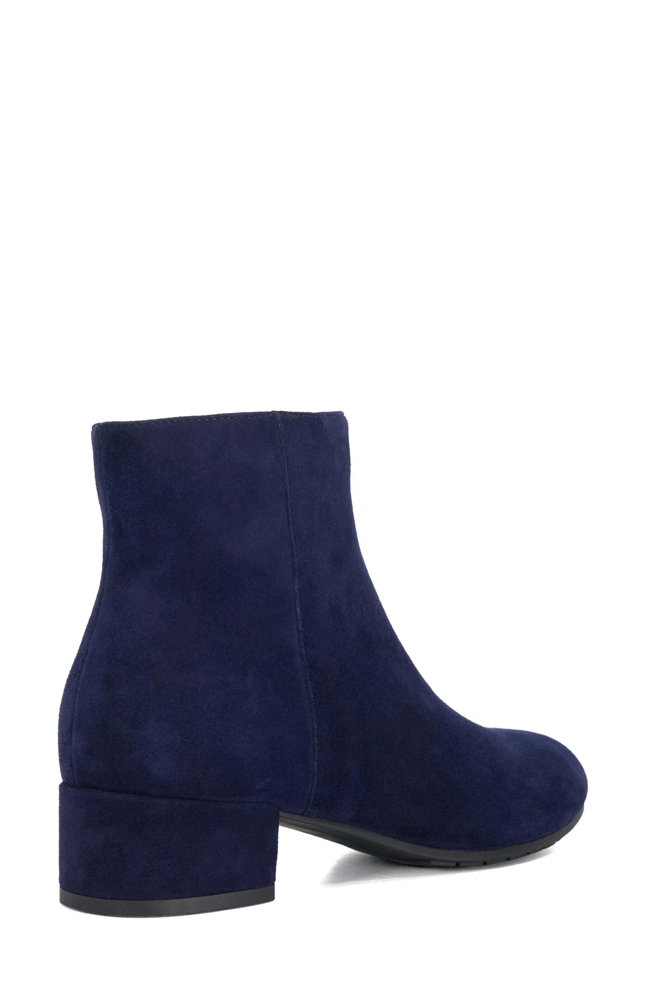 Dune London Pippie Ankle Bootie, Alternate, color, Dark-Blue-Suede