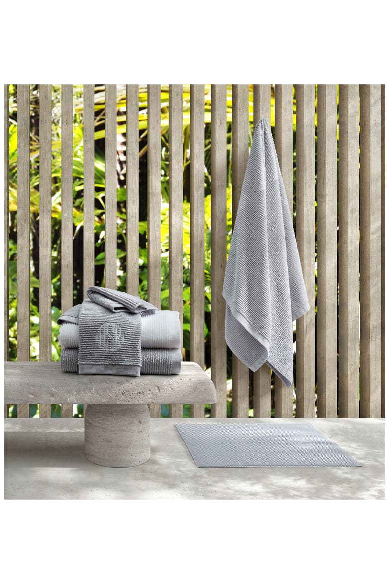 Aman Rib Cotton Washcloth, Alternate, color, ANTHRACITE