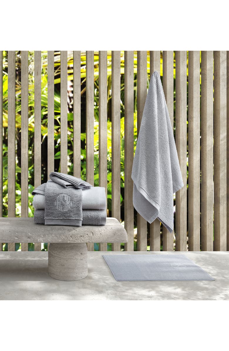 Matouk Aman Rib Cotton Washcloth, Alternate, color, Anthracite