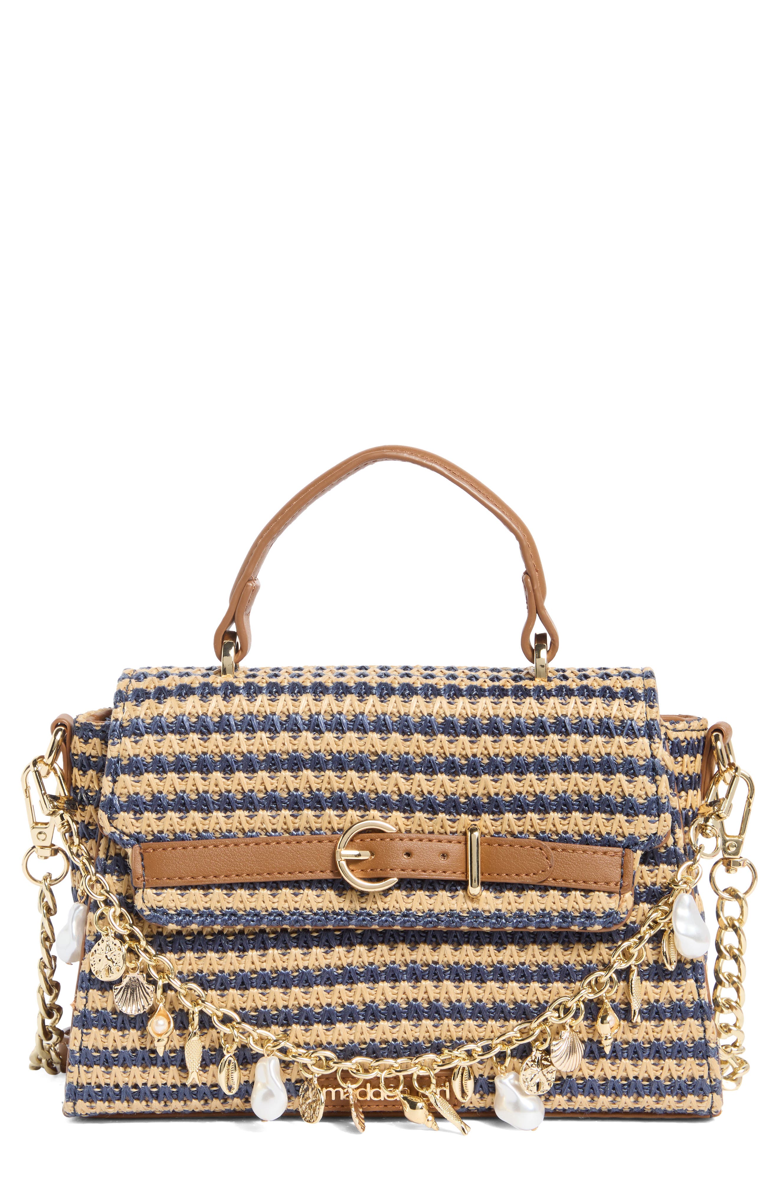 Madden Girl Straw Top Handle Bag