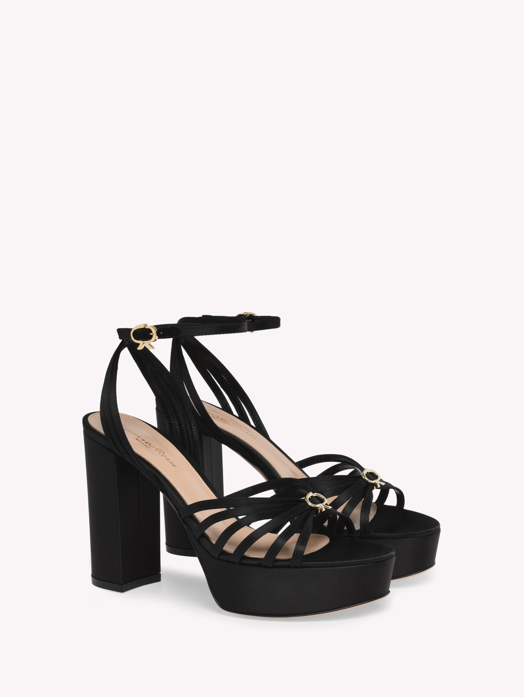 Gianvito Rossi Rita Sandals, Alternate, color, Black Fabric
