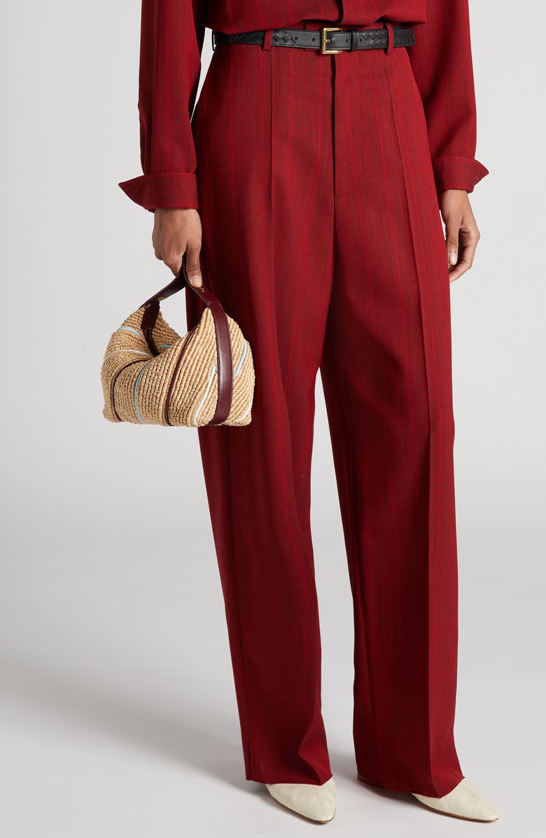 Bottega Veneta Wallace Stripe Raffia Shoulder Bag, Alternate, color,