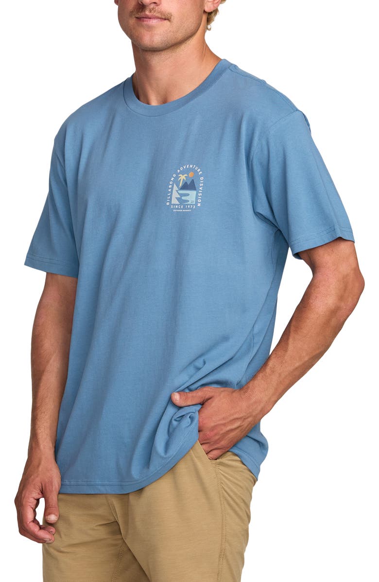 Billabong Sundown Adventure Division Organic Cotton Graphic T-Shirt, Alternate, color, Carolina Blue