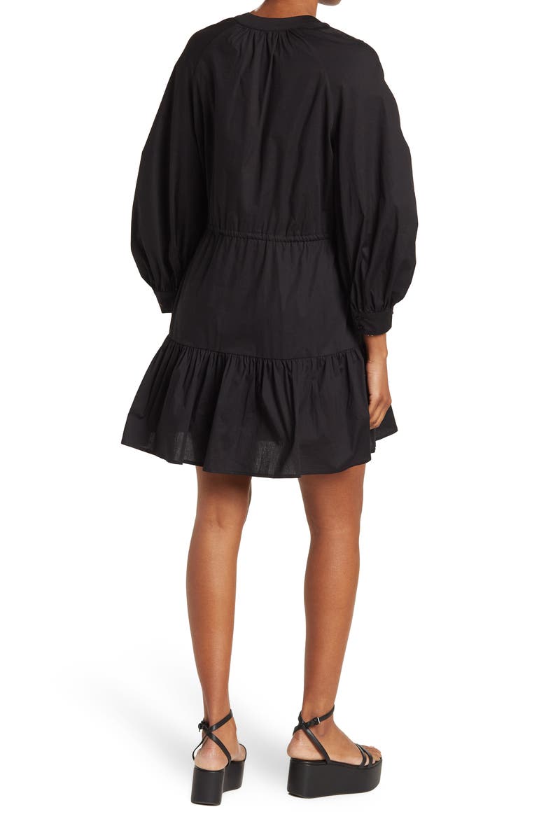 Ruched Shirtdress, Alternate, color, BLACK