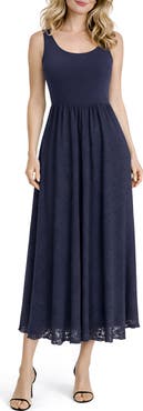 TASH AND SOPHIE Knit Bodice Midi Dress