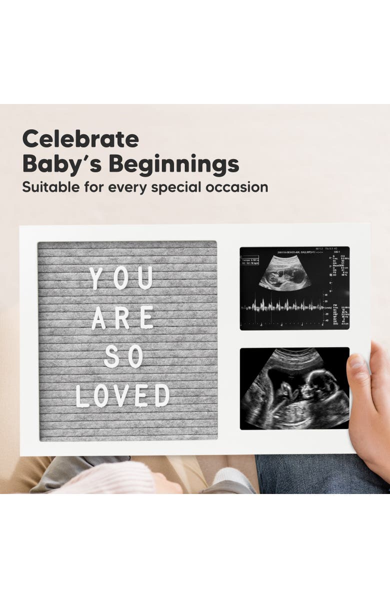 KeaBabies Heartfelt Picture Frame with Felt Letterboard, Alternate, color, Alpine White