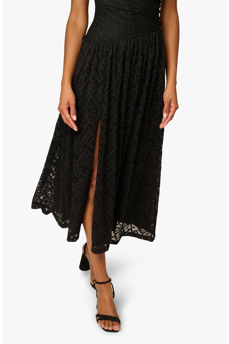 Stretch Lace Midi Dress, Alternate, color, BLACK