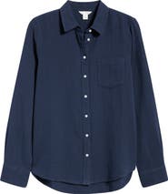 Caslon® Casual Gauze Button-Up Shirt