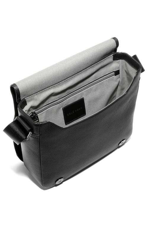 Cole Haan Small Triboro Leather Messenger Bag In Black