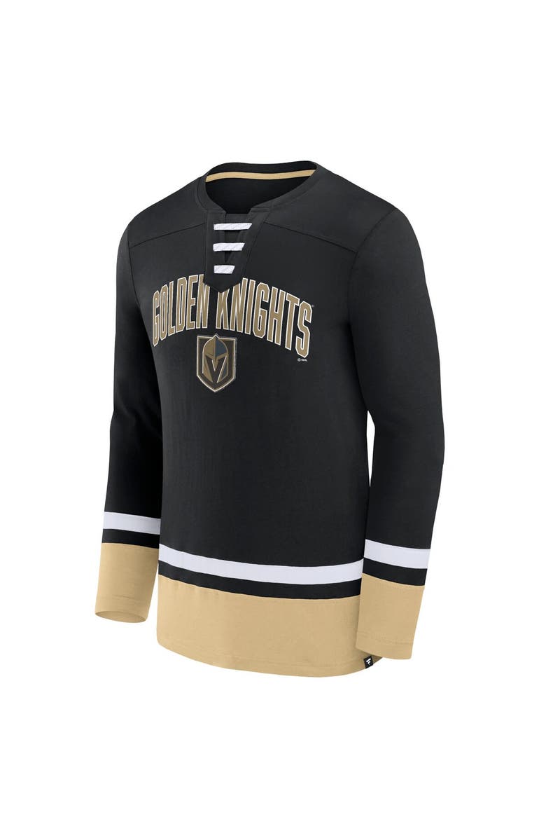 FANATICS Men's Fanatics Branded Black Vegas Golden Knights Back Pass Lace-Up Long Sleeve T-Shirt, Alternate, color, Black