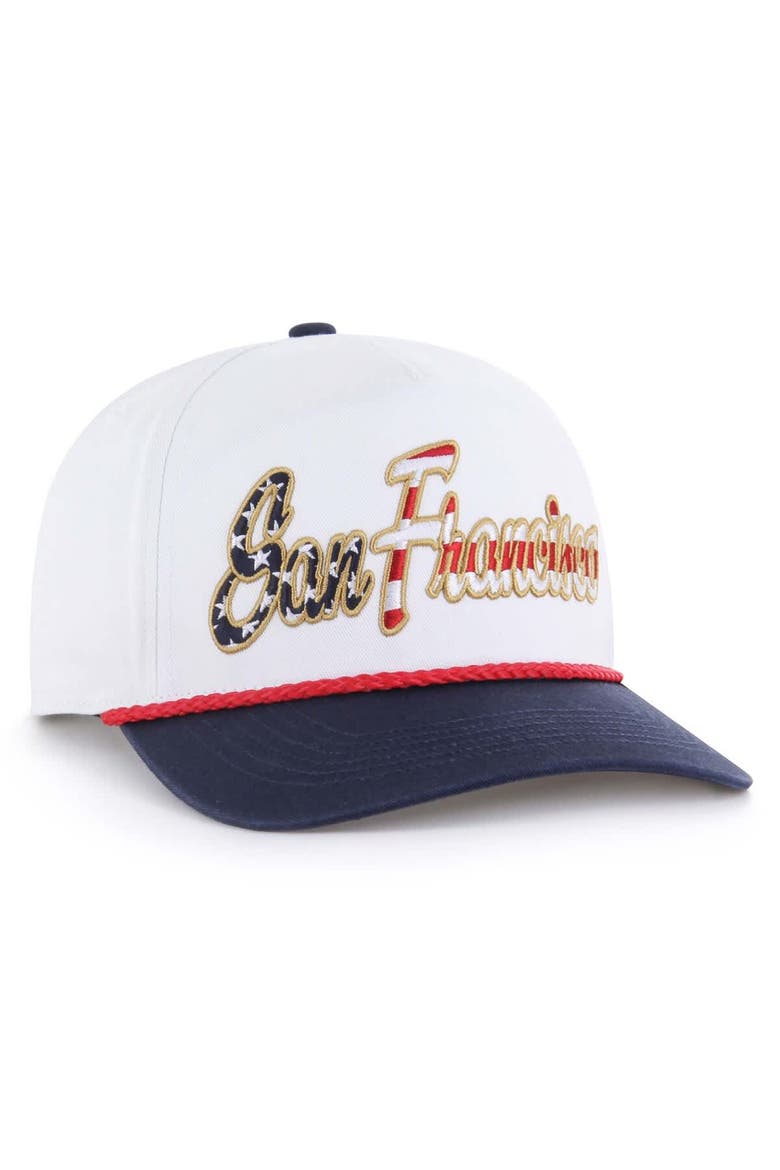 Men's '47 White San Francisco Giants Patriotic Overhand Hitch Adjustable Hat, Alternate, color, White