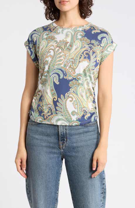 Cuffed Short Sleeve Ruched T-Shirt