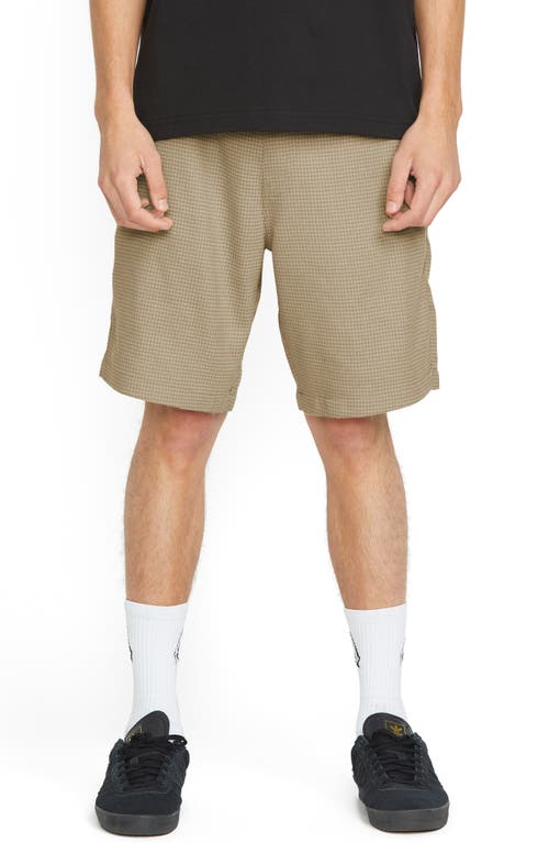 Volcom Frickin' Drawstring Waist Shorts In Light Khaki