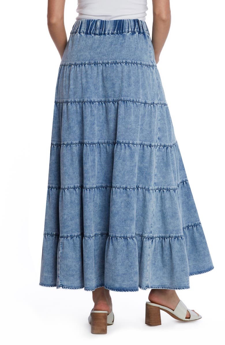 Wash Lab Denim Tiered Denim Maxi Skirt, Alternate, color, Cloud Blue