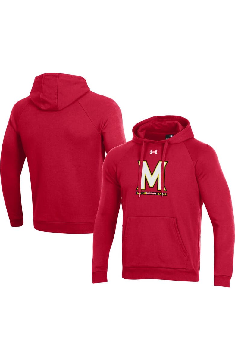 Under Armour Men's Under Armour Red Maryland Terrapins Primary School Logo All Day Raglan Pullover Hoodie, Main, color,