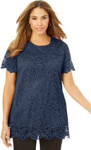 Jessica London Stretch Lace Tunic