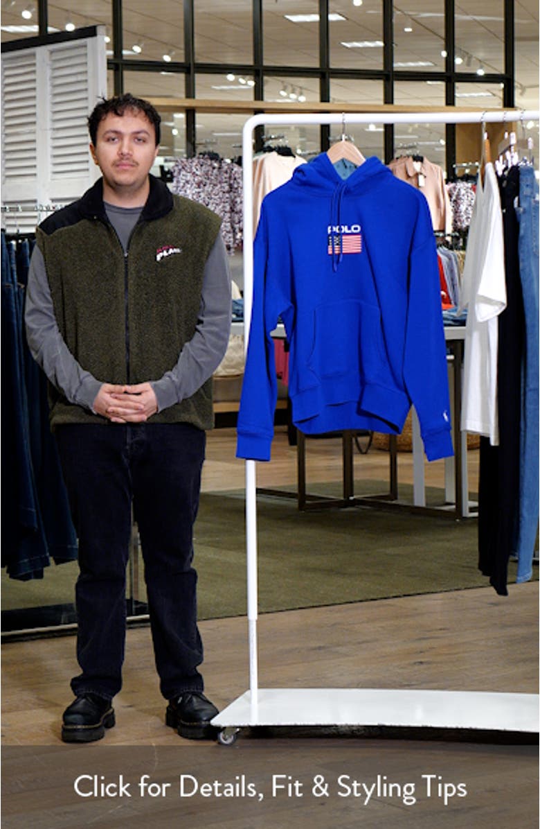 Flag Fleece Pullover Hoodie, sales video thumbnail