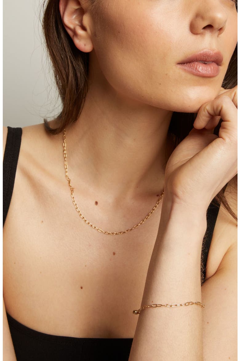 Unbreakable Mini Paperclip Chain Necklace, Alternate, color, White
