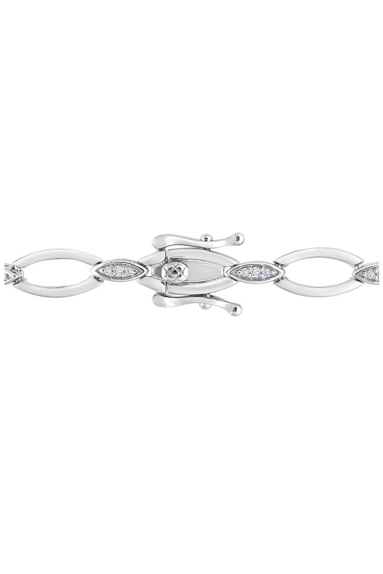 Diamond Oval Link Bracelet - 0.24ct., Alternate, color, SILVER
