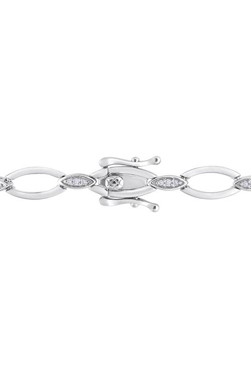 Delmar Diamond Oval Link Bracelet In Silver