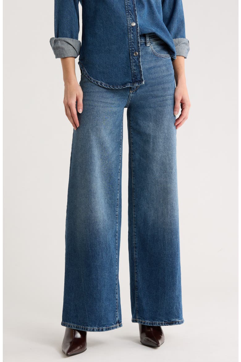 Hepburn High Waist Wide Leg Jeans, Main, color, SEAGATE
