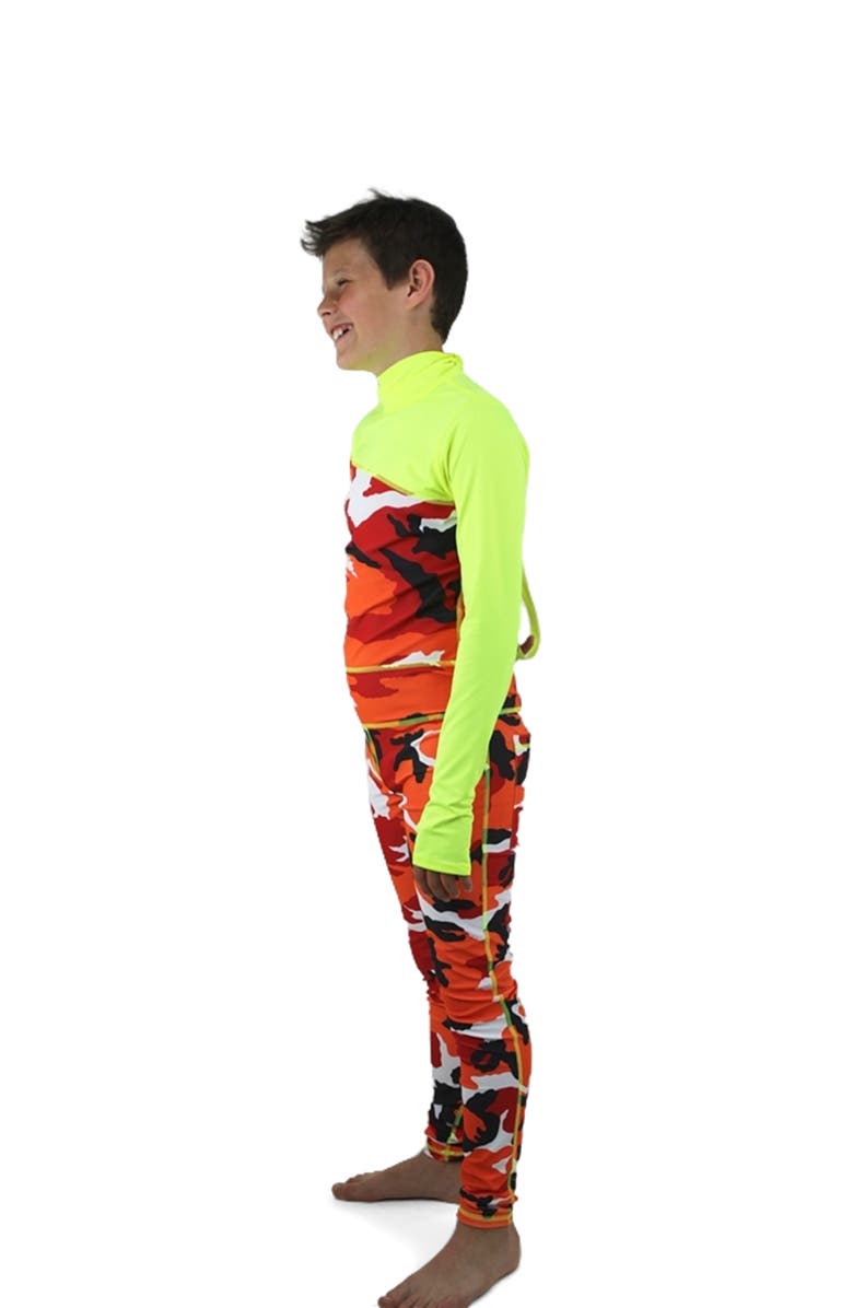 TUTUBLUE Boys' Full-Body One-Piece Swimsuit - UPF 50+, Alternate, color, Yellow Red Camo