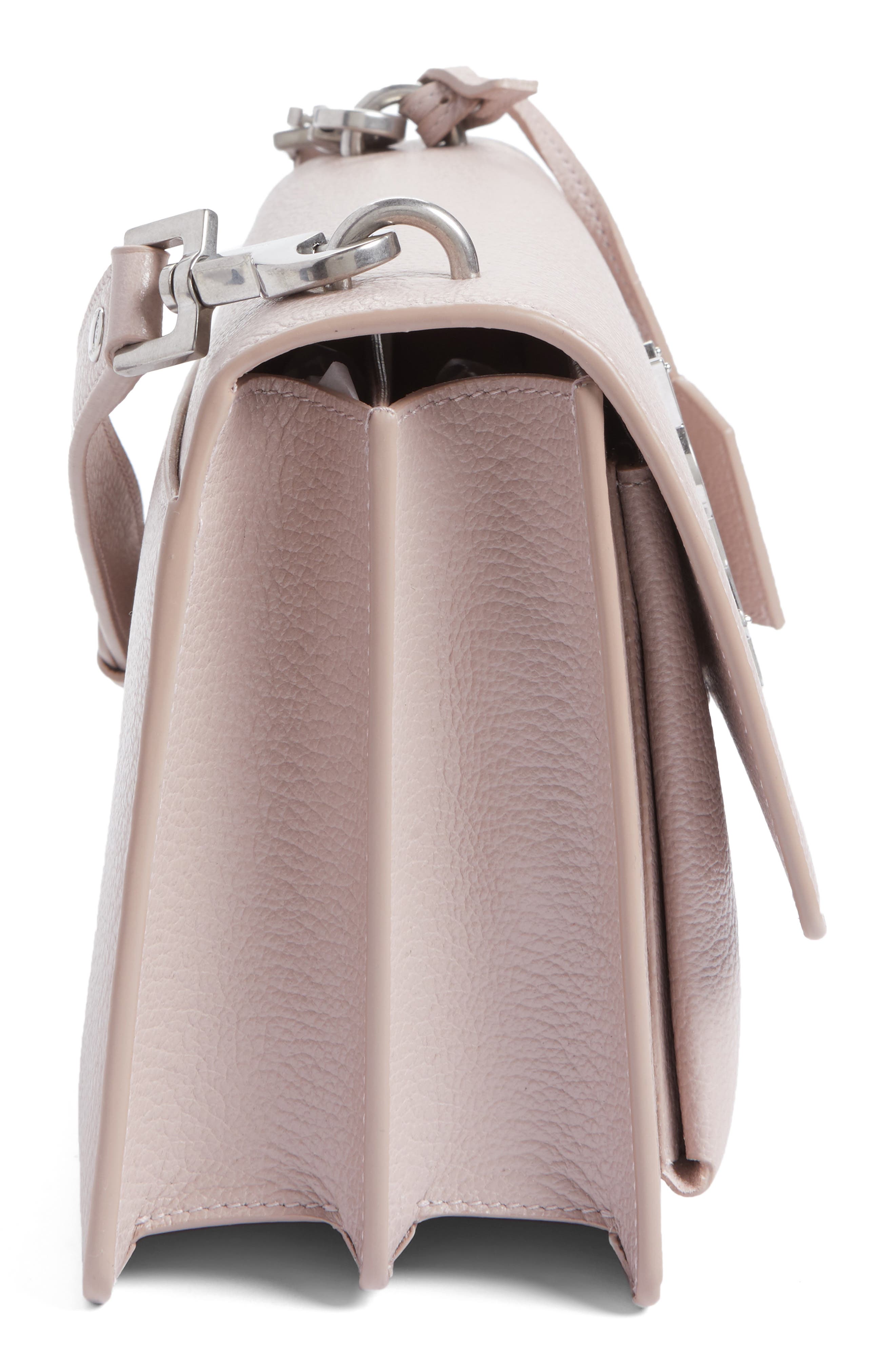 Saint Laurent Medium Sunset Grained Leather Shoulder Bag, Alternate, color, Rose Poudre